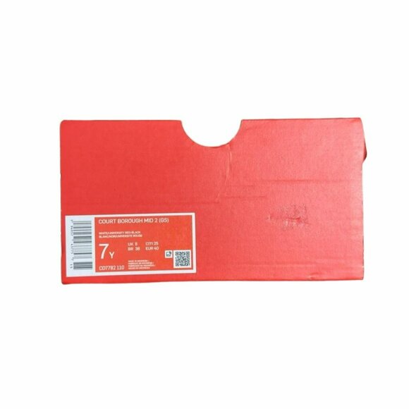 Nike Court Borough Mid 2 Sz 7Y Big Kid Shoes White Red School Sneaker CD7782-110 - Picture 13 of 14
